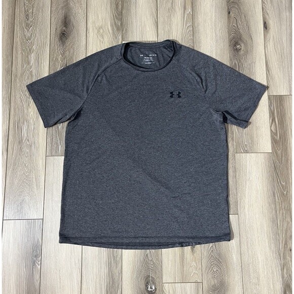 Under Armour Tech Tee Gray Short Sleeve Athletic Shirt Mens Sz Large - Picture 1 of 9